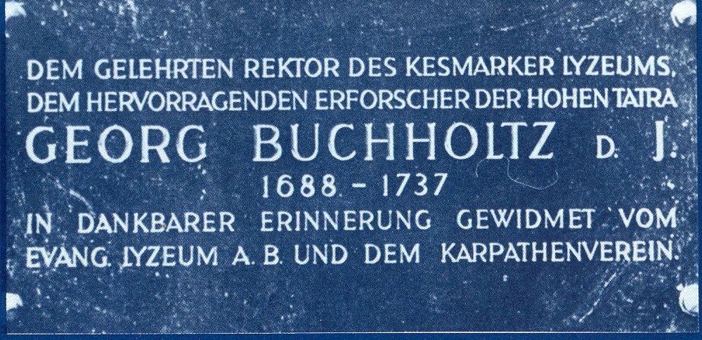 Georg Buchholtz tanár emléktáblája