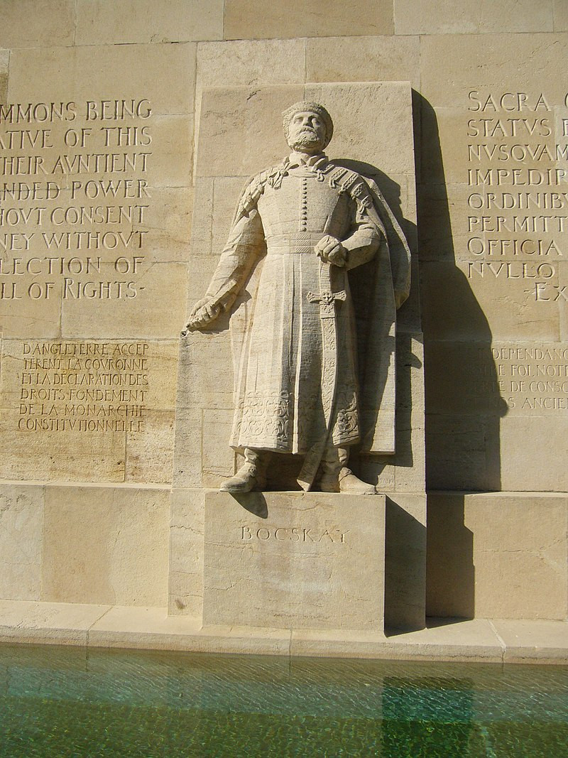 Bocskai István szobra Genfben, a reformáció emlékművén