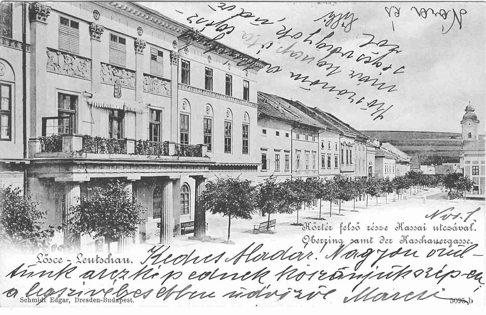 Körtér felső része a Kassai utcával 1902