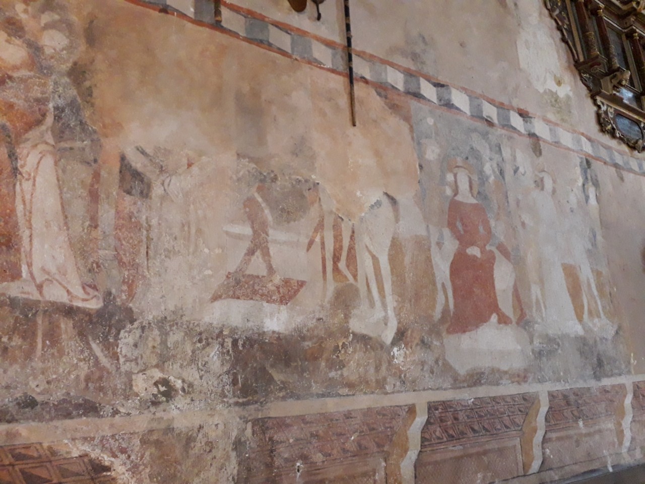 Szentély északi falának freskói - passió